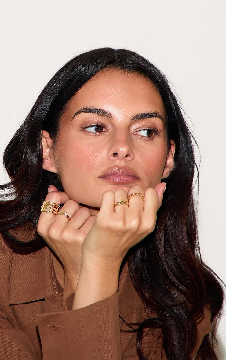 Gold Assorted Cut Out 5 Pack Ring Set Product Image