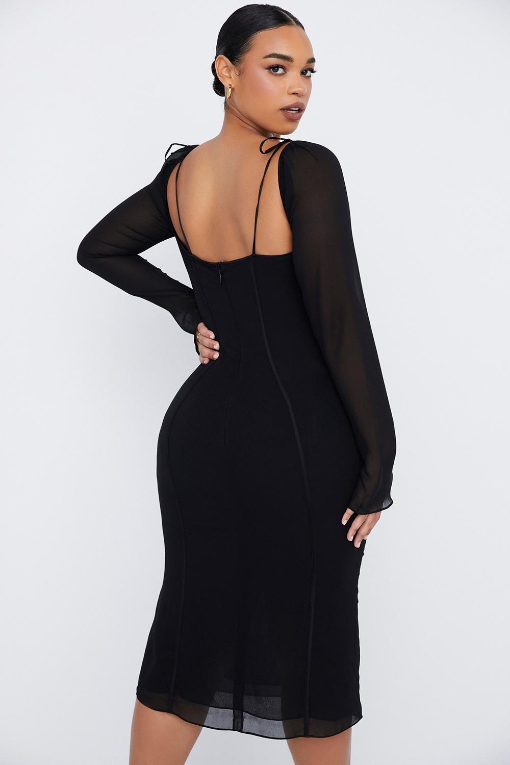 Ophelia  black cutout midi dress Product Image