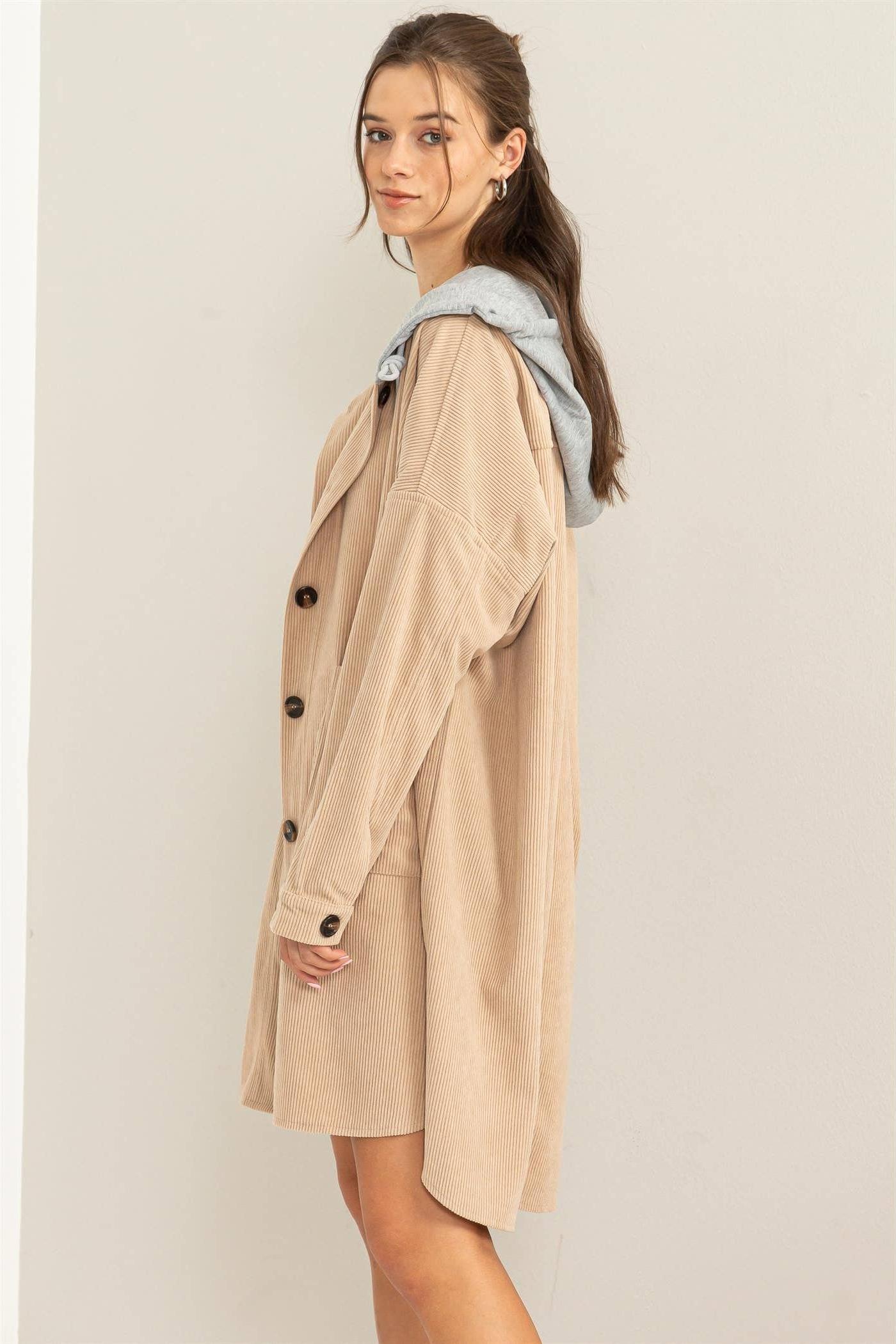 Be On My Side Corduroy Hoodie Jacket Product Image