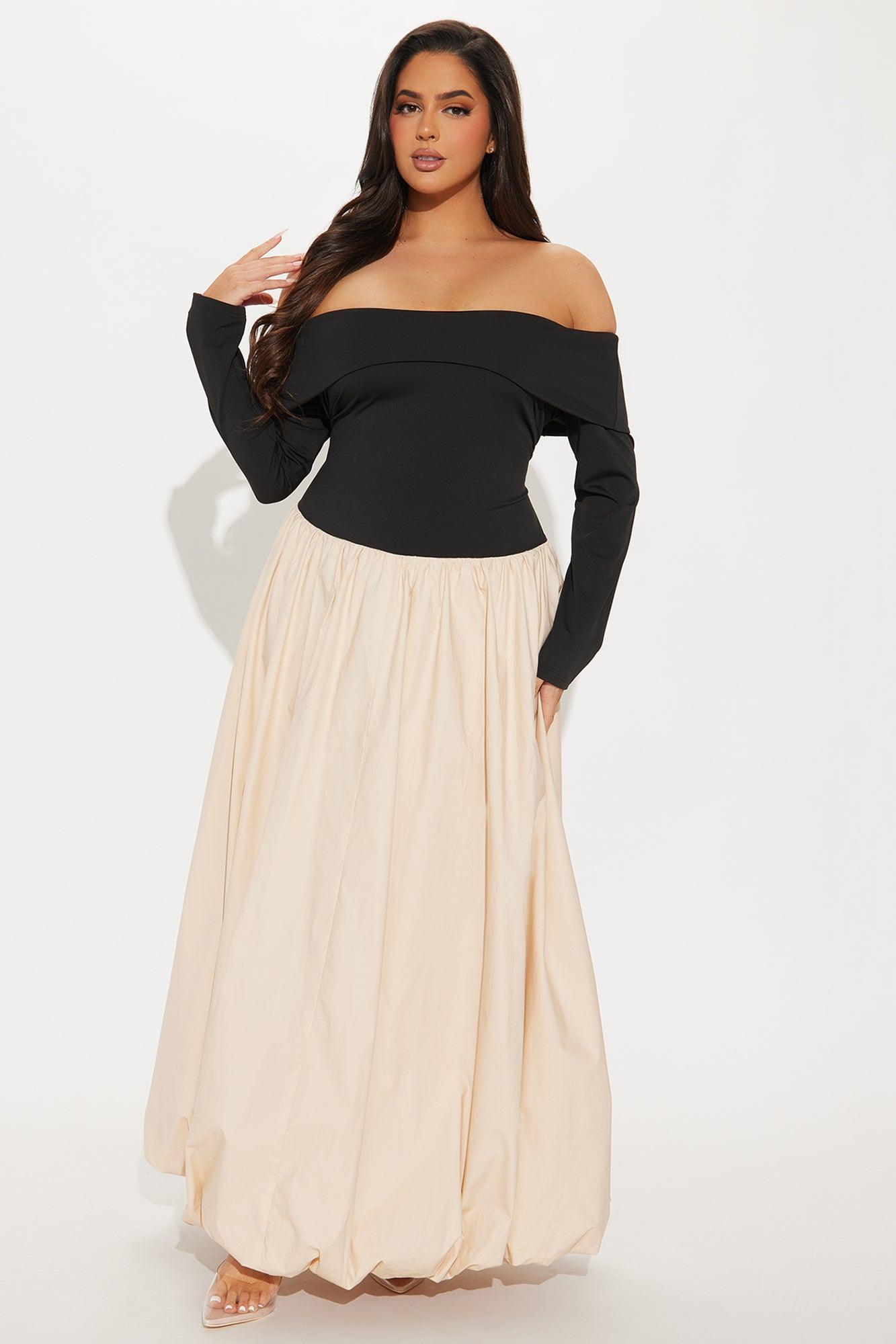 Melanie Poplin Maxi Dress - Black/combo Product Image