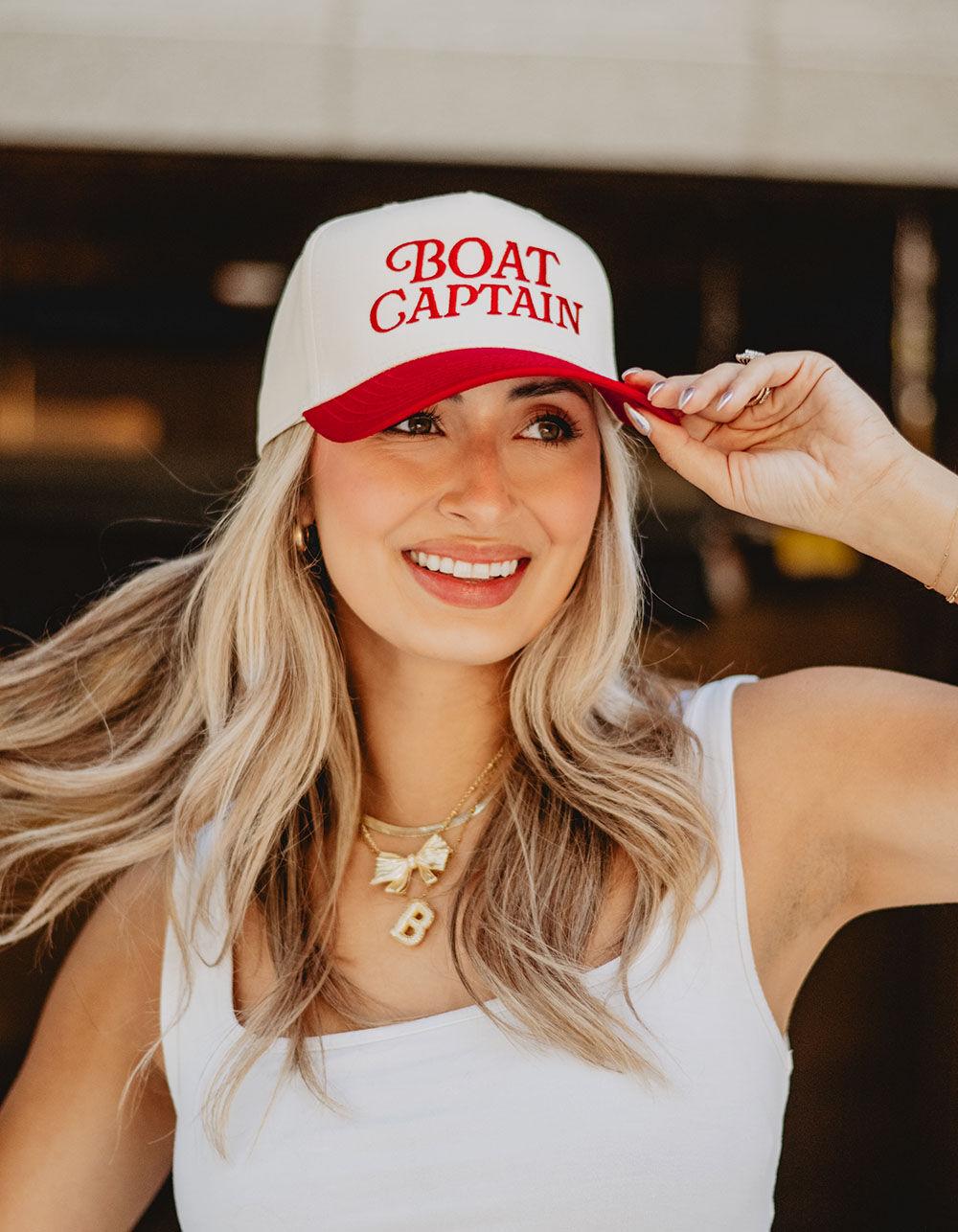 KATYDID Boat Captain Two-Toned Vintage Hat - RED Product Image