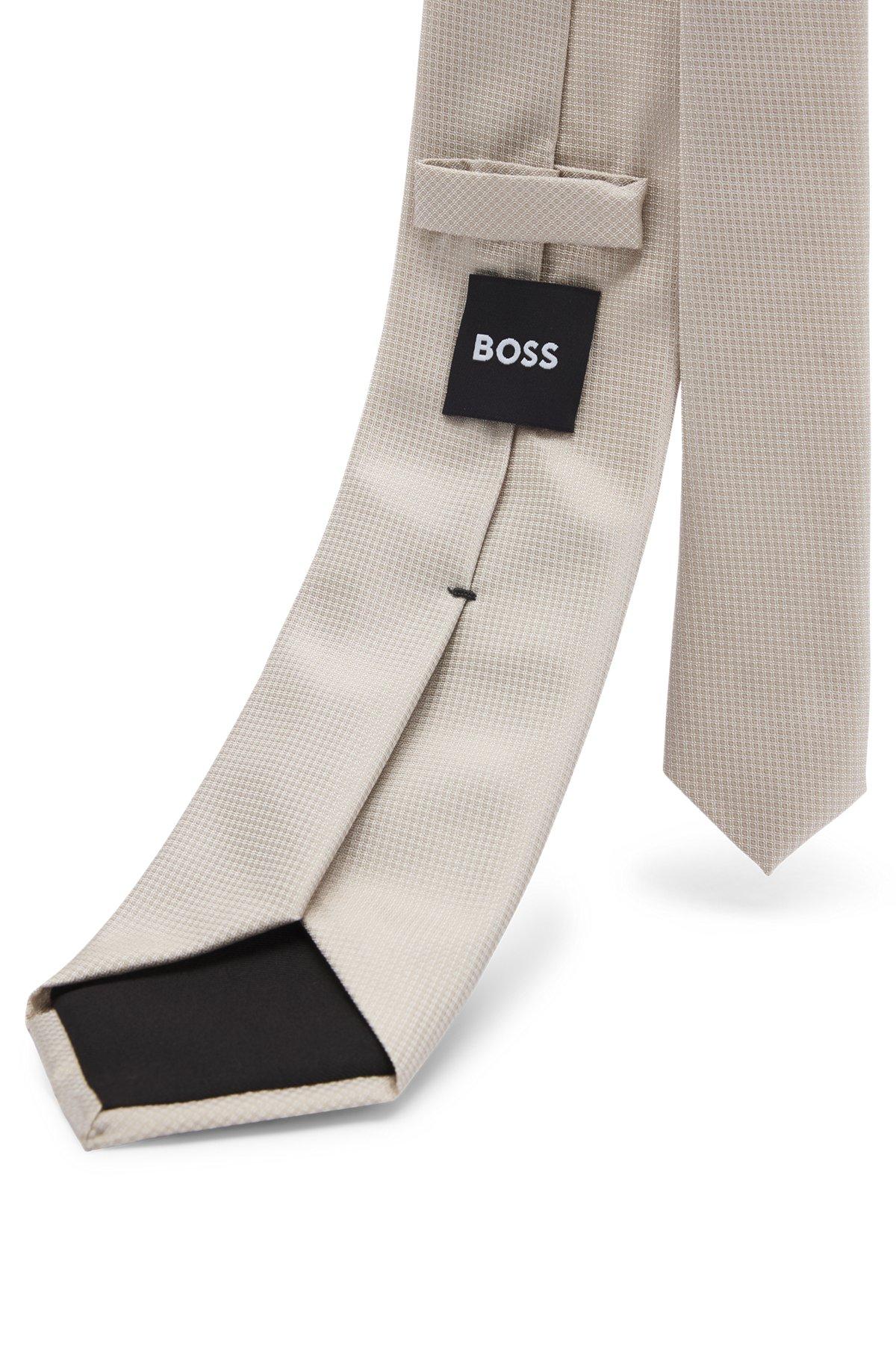 Micro-pattern jacquard tie with silk Product Image