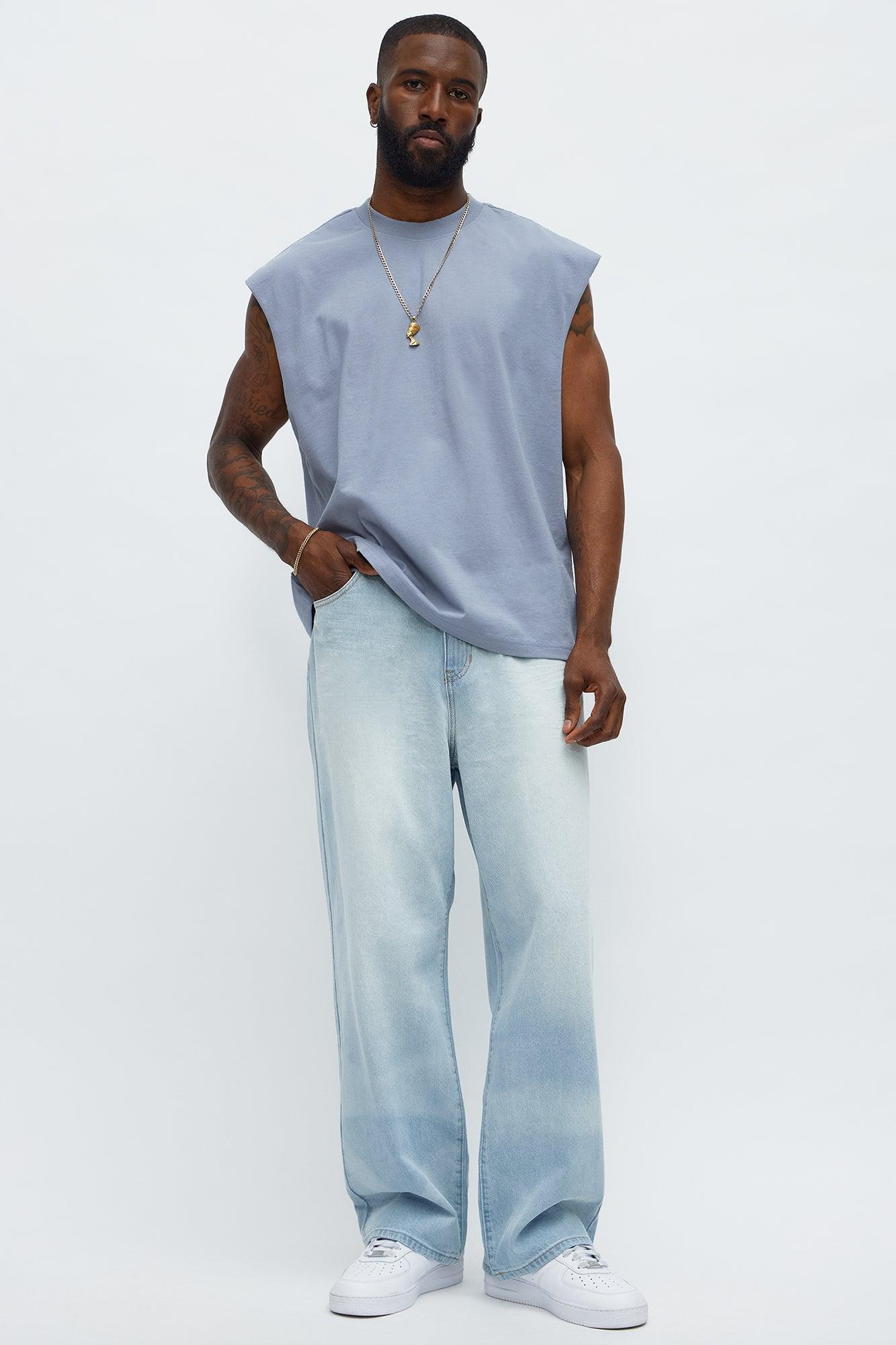 Relaxed Heavyweight Muscle Tee - Grey Product Image