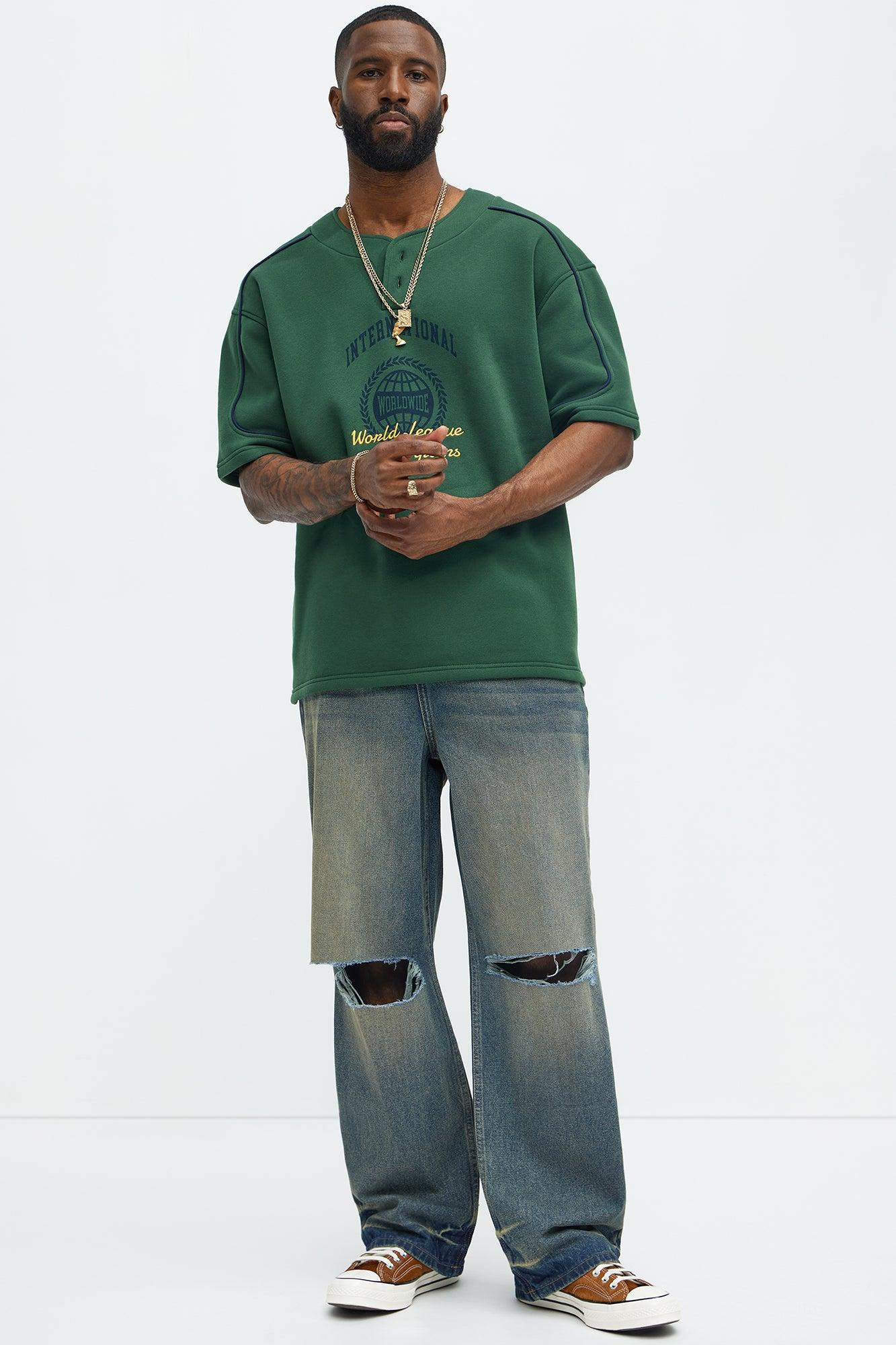 International Champ Short Sleeve Henley - Hunter Green Product Image