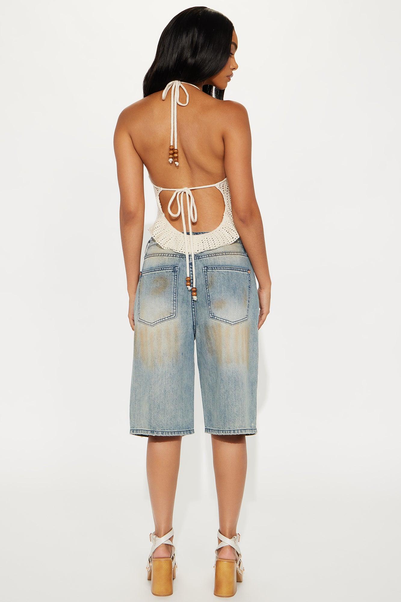 Most Wanted Utility Denim Jorts - Vintage Wash Female Product Image