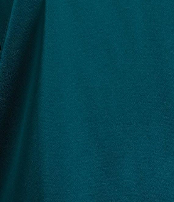 Calvin Klein Charmeuse Deep V-Neck Long Sleeve Blouse Product Image