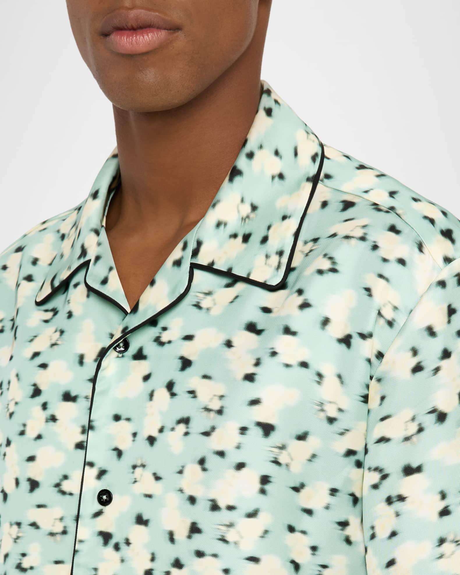 Men's Boxy-Fit Blurred Floral Bowling Shirt Product Image