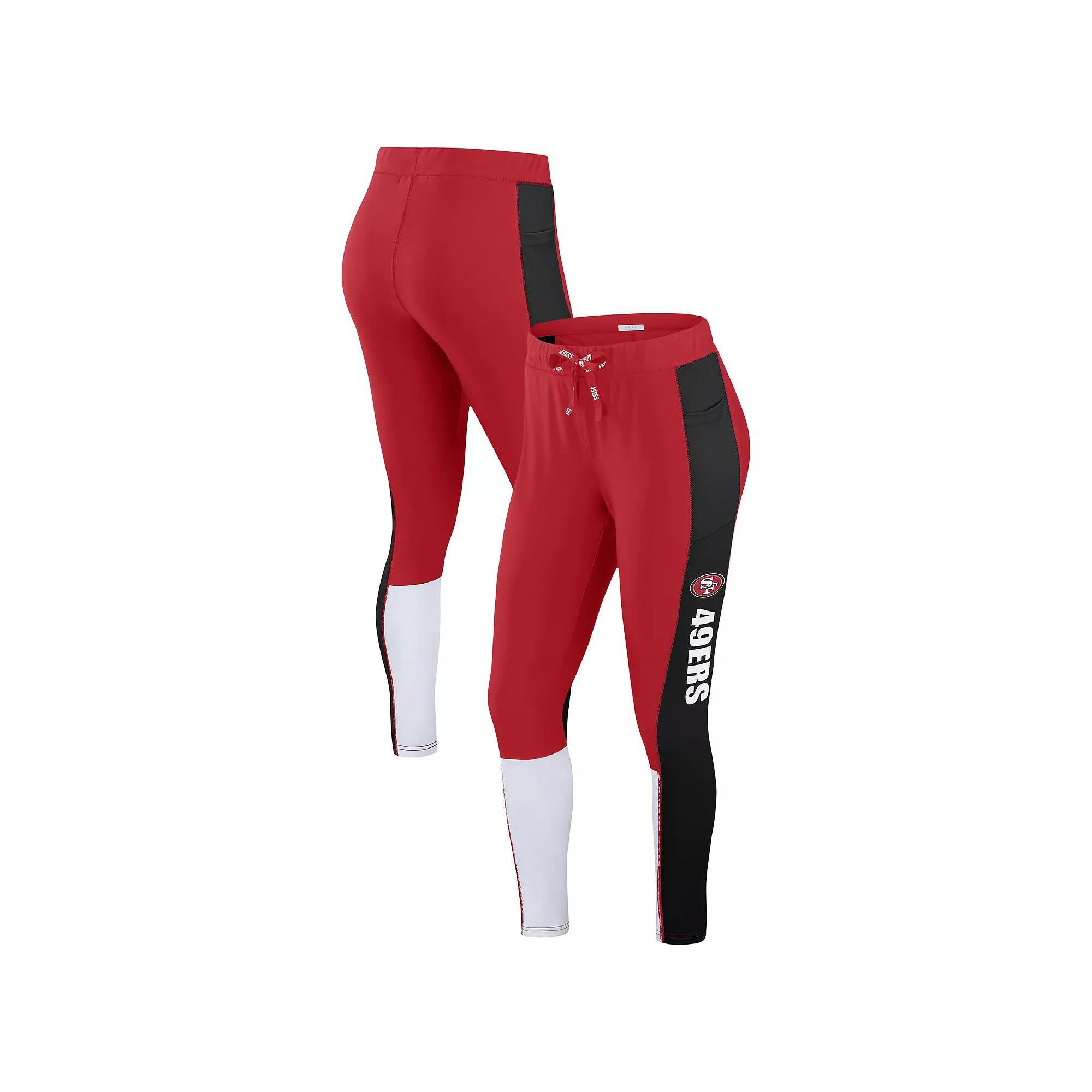Women's WEAR by Erin Andrews Scarlet/Black San Francisco 49ers Color-Block Leggings,  Product Image