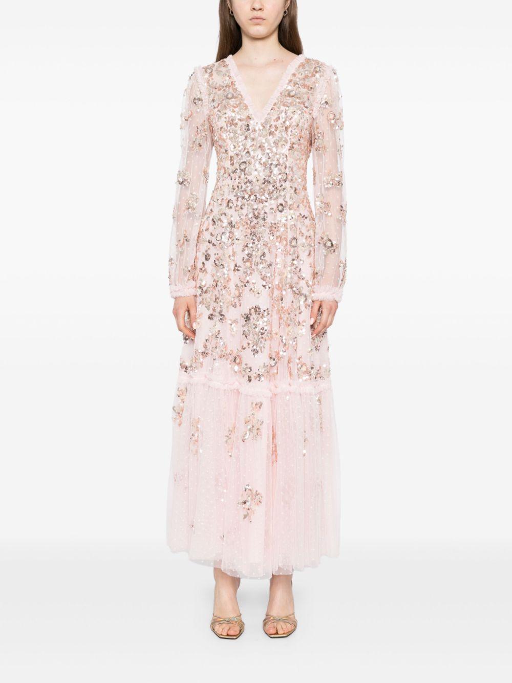 sequin chain V-neck gown Product Image