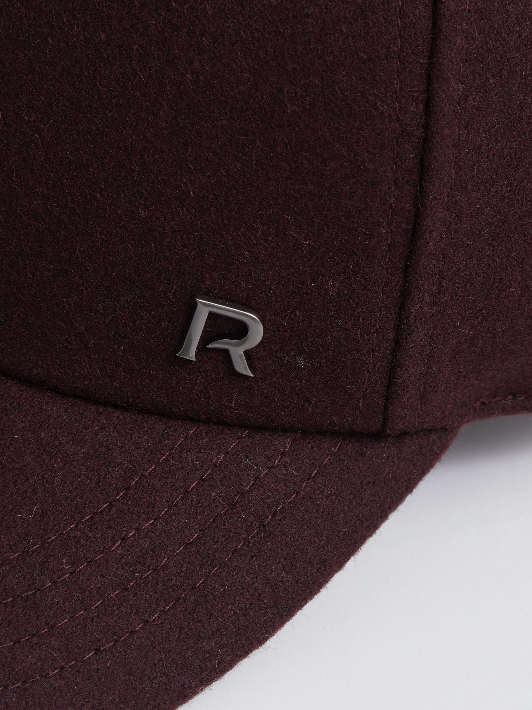 Wool Blend Flannel Baseball Cap in Burgundy Product Image