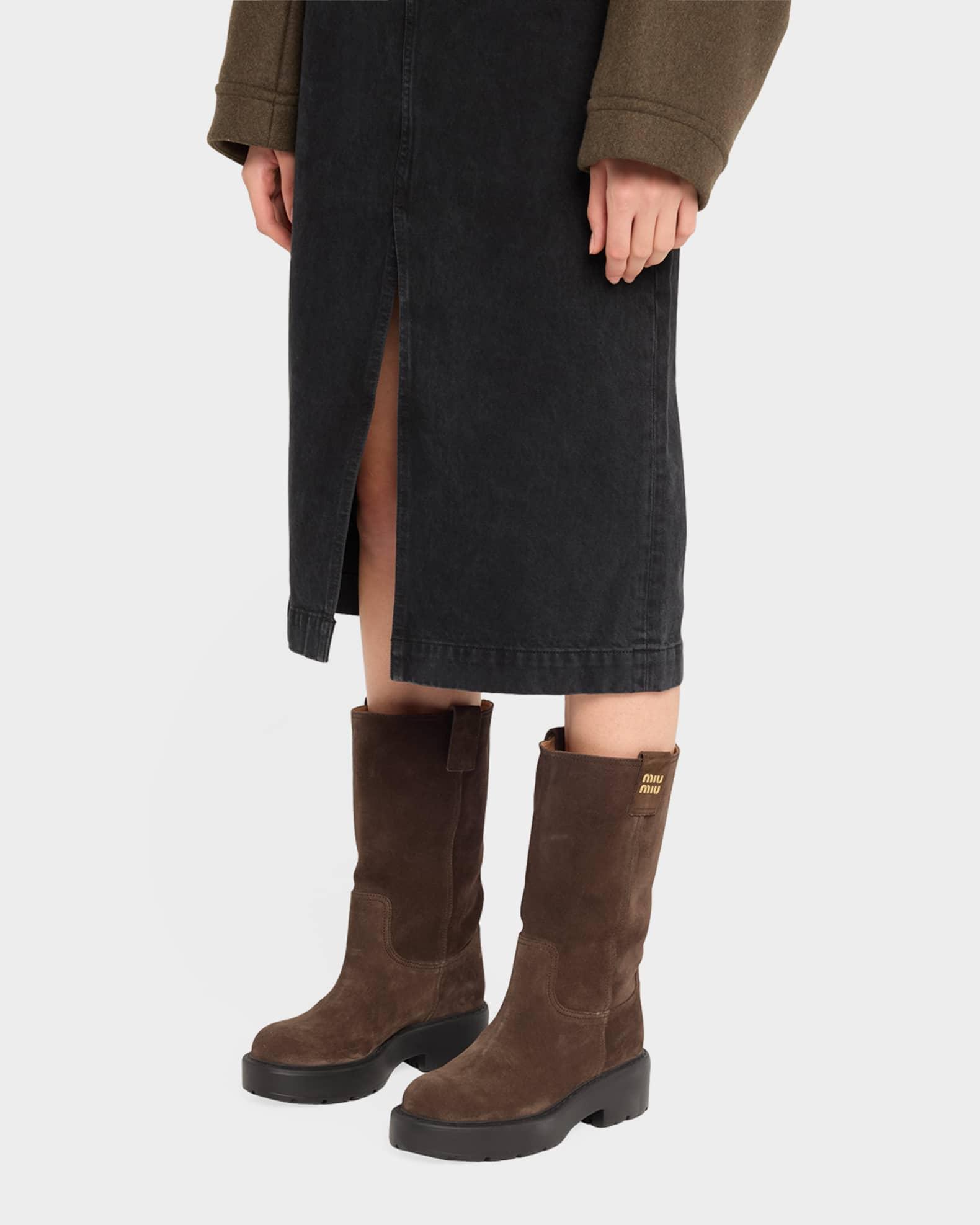 Suede Tall Moto Boots Product Image