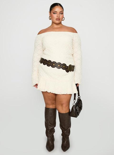 Vancesca Strapless Mini Dress Cream Curve Product Image