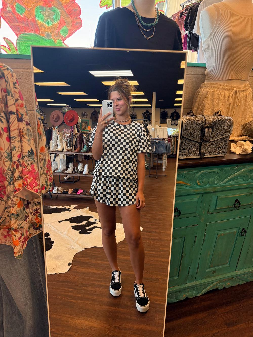 Check Please Skort Set Product Image