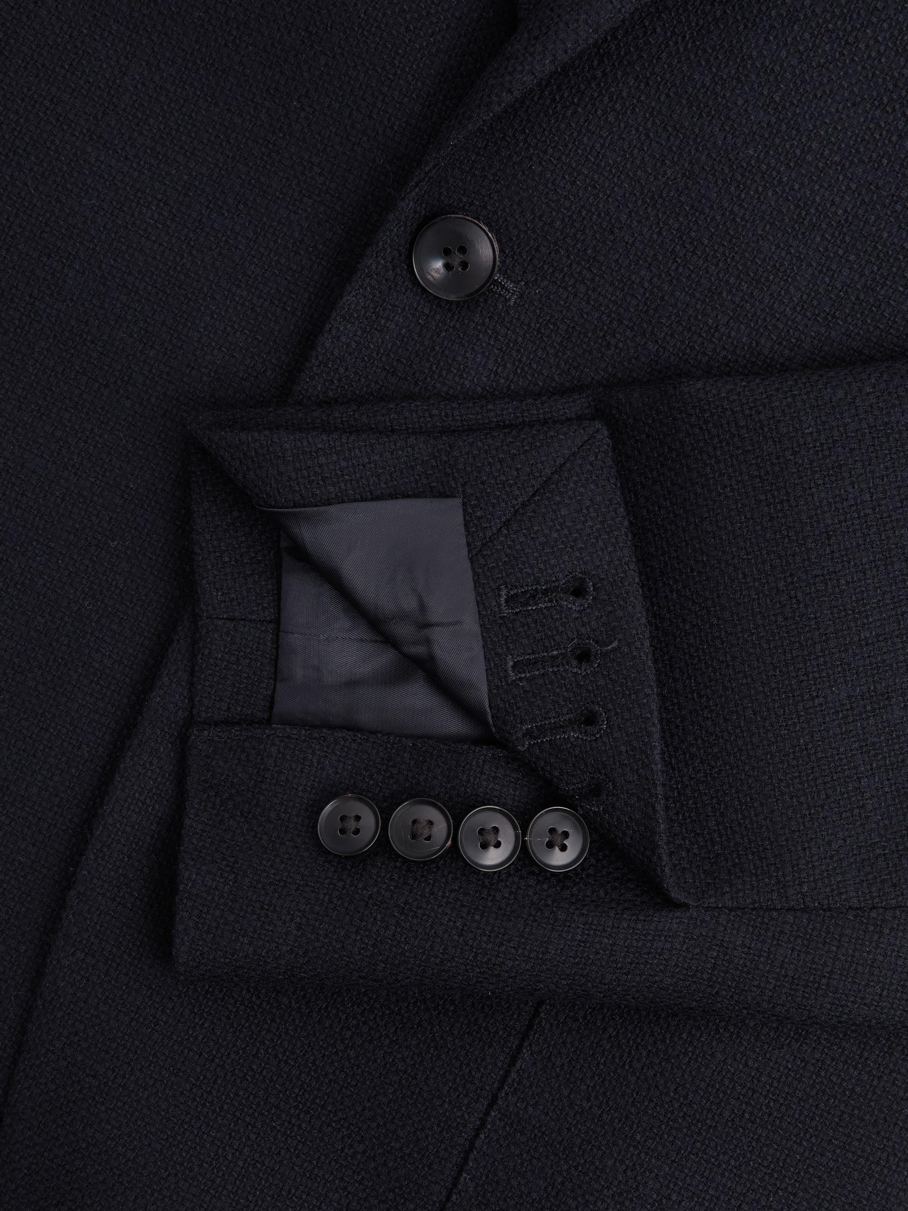 Slim Fit Textured Wool Blend Blazer in Navy Product Image