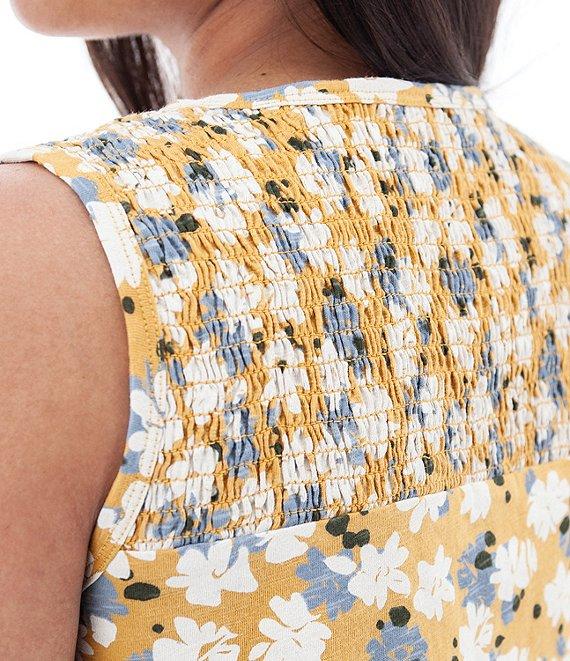 Aventura Essex Floral Organic Cotton Slub Knit Jersey Scoop Neck Tank Top Product Image