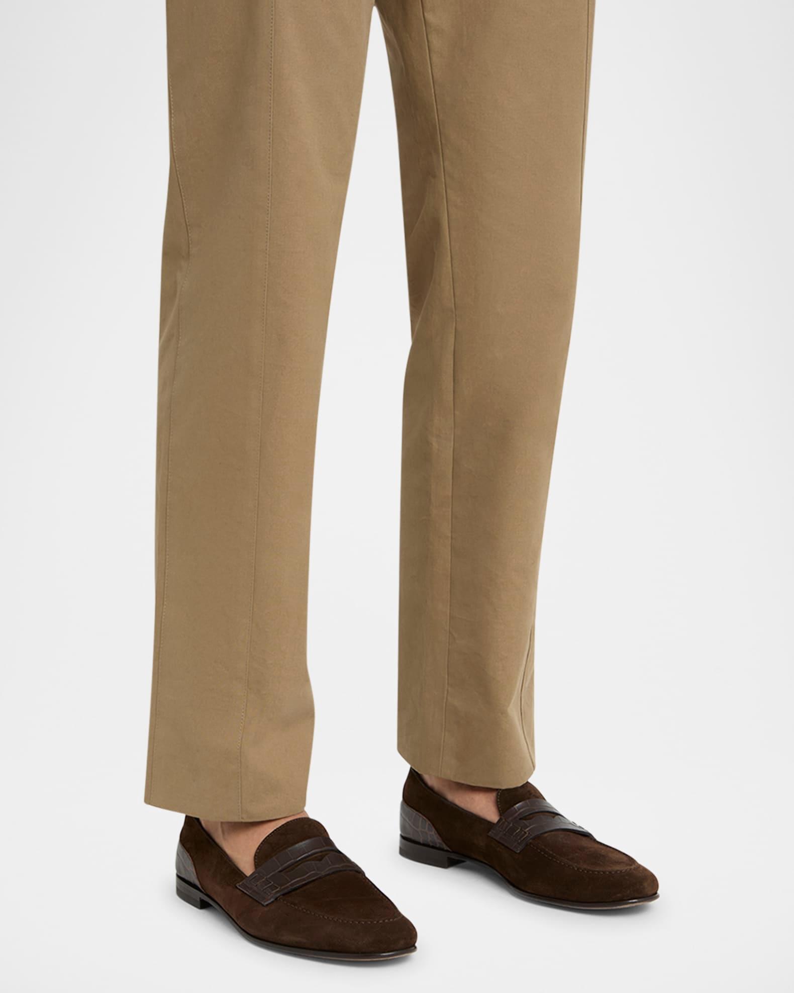 Men's Suede and Alligator Penny Loafers Product Image