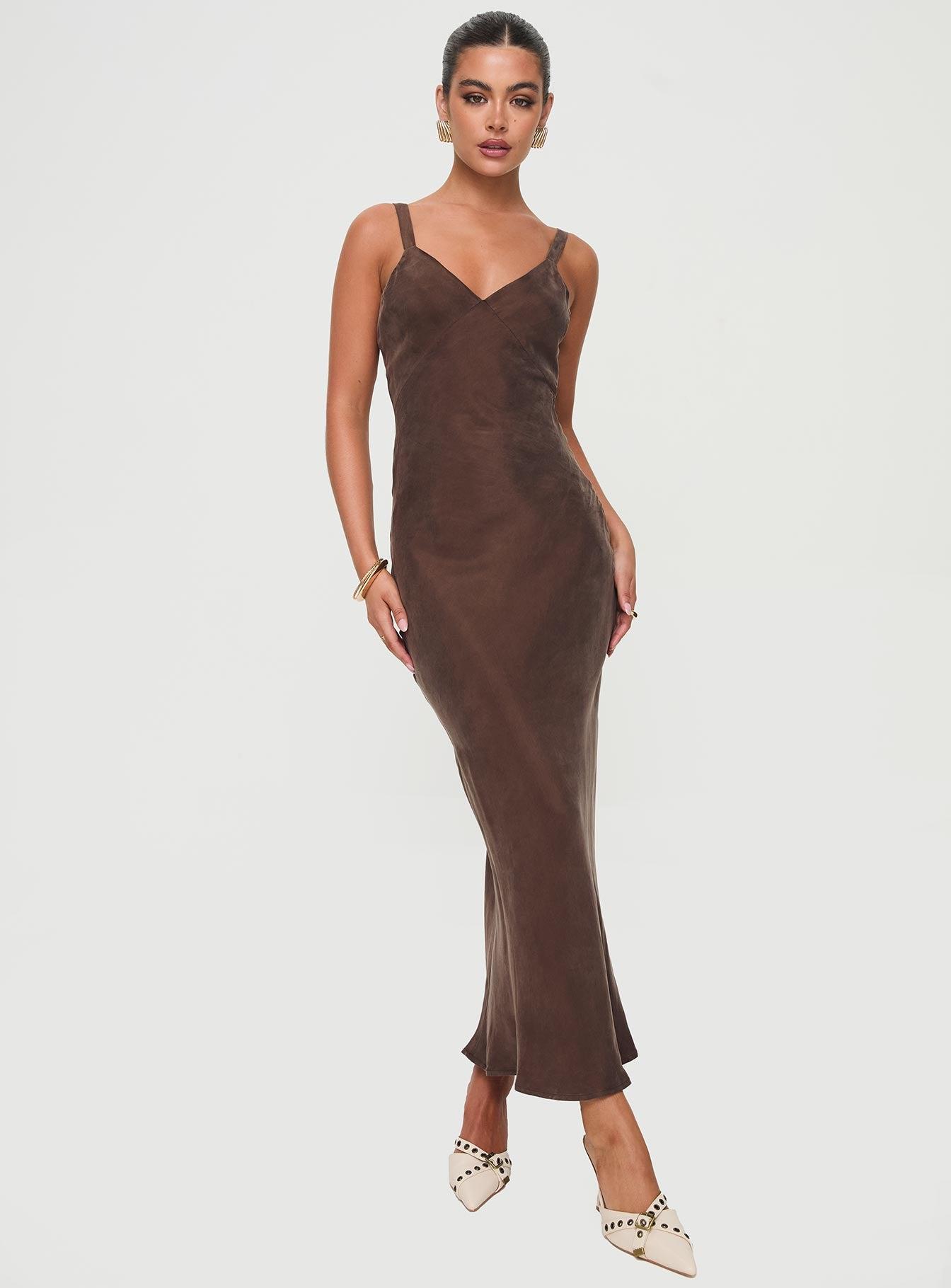 Laurette Maxi Dress Brown Product Image