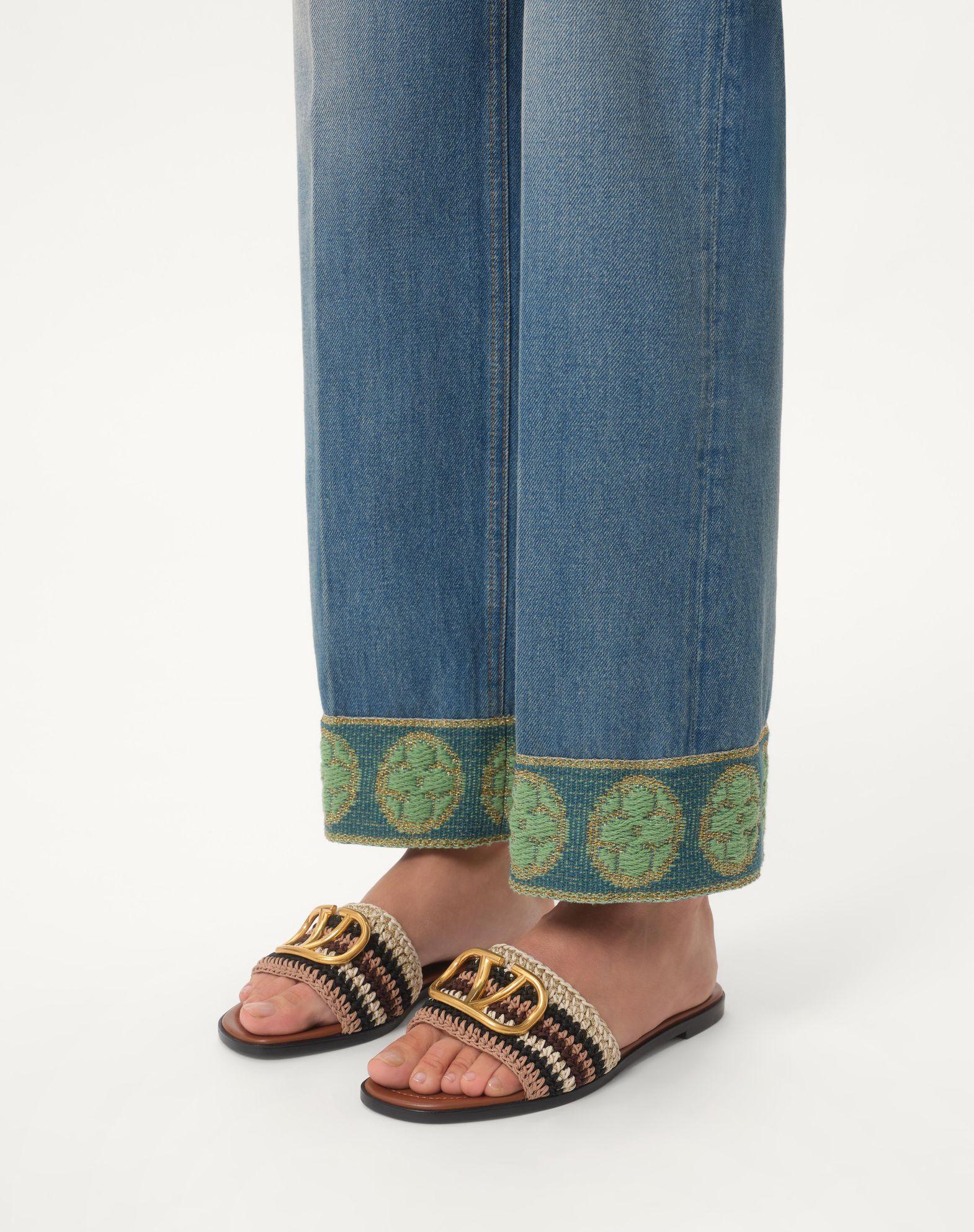 Vlogo Signature Slide Sandal With Crochet Embroidery Product Image