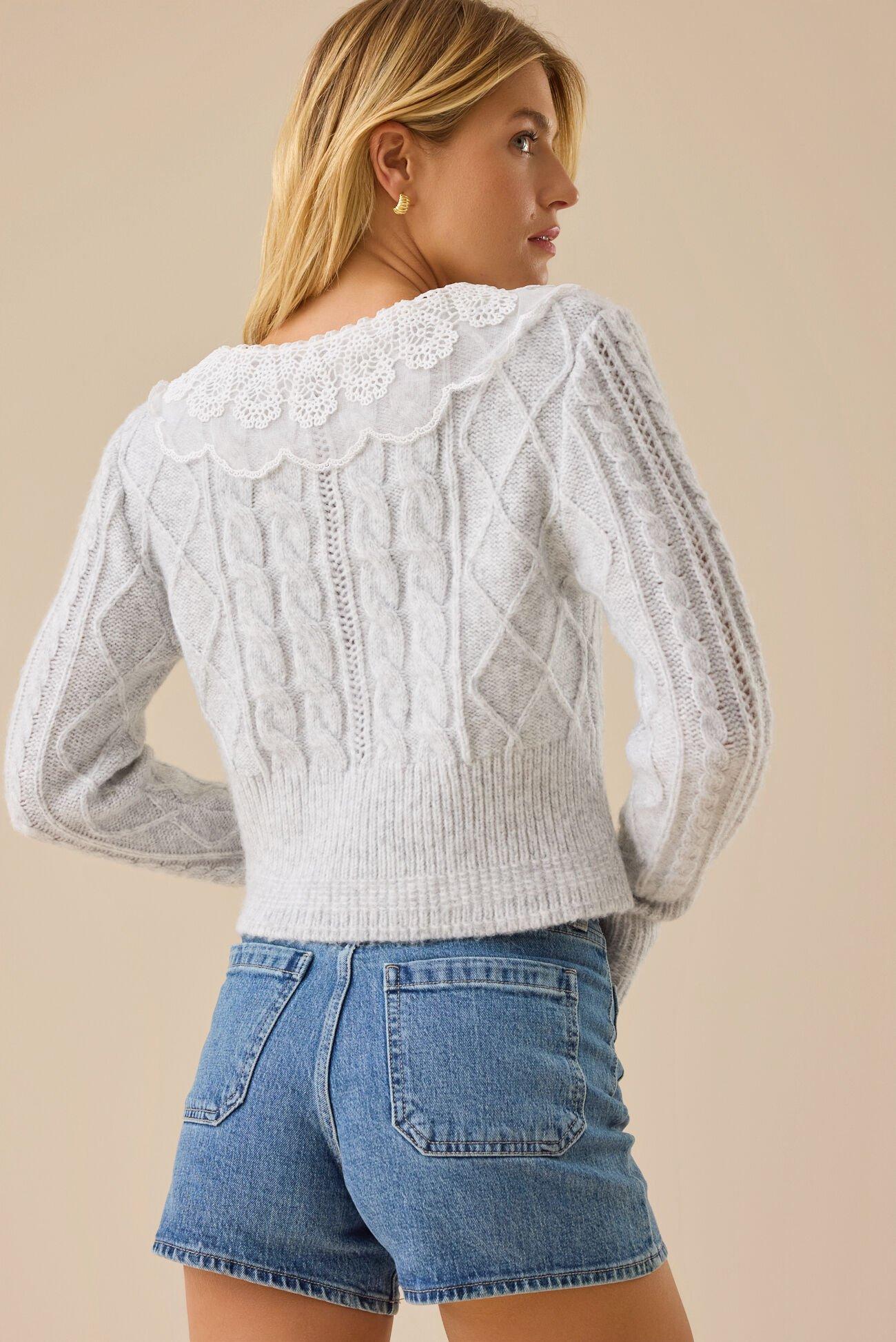 Amiee Lace Collar Cardigan Product Image