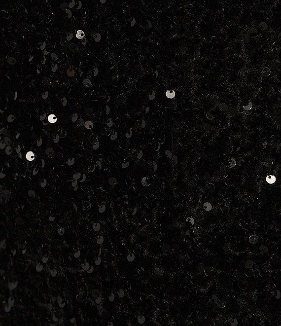 DKNY by Donna Karan Sequined Velvet Mock Neck Long Sleeve Mini Dress Product Image