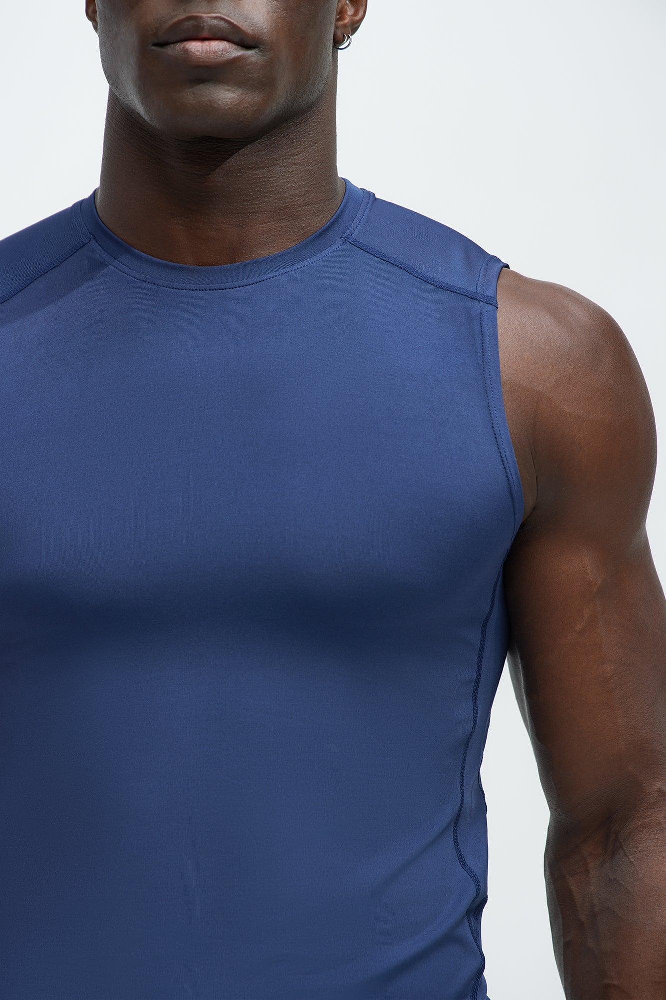 Vital Compression Cut Off Tee - Blue Product Image