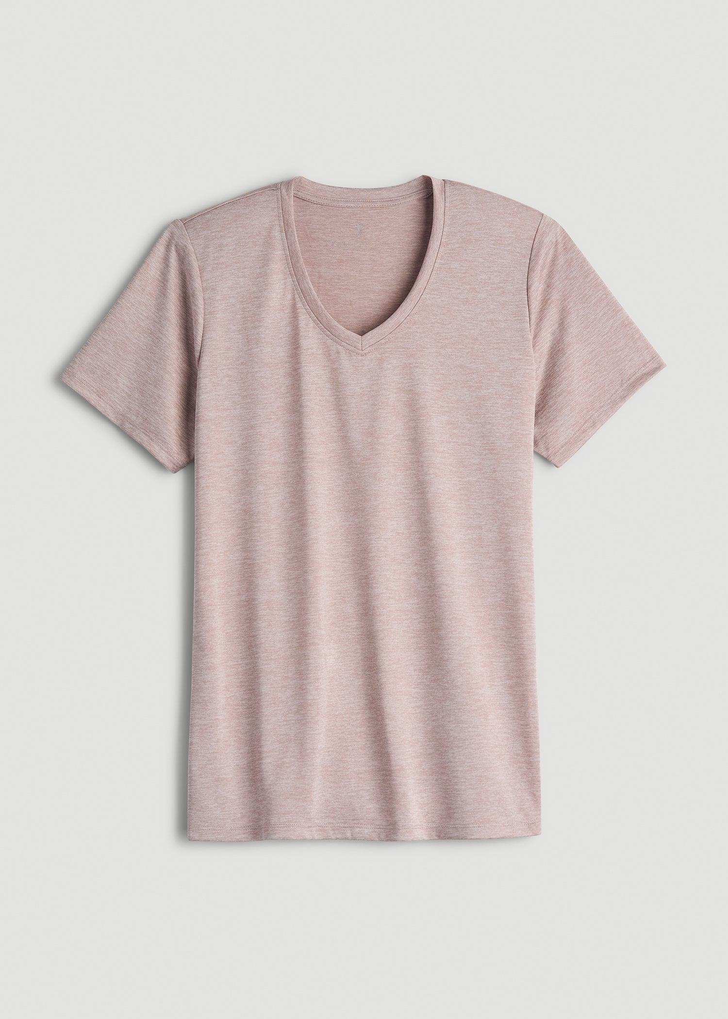 Short Sleeve Active V Neck T-Shirt for Tall Women in Desert Rose Mix Female Product Image