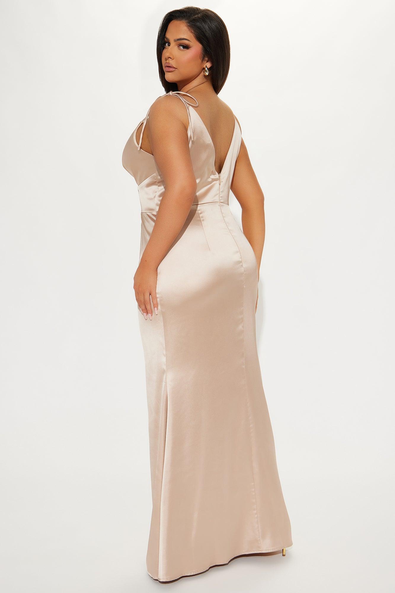Bernadette Satin Gown - Gold Product Image