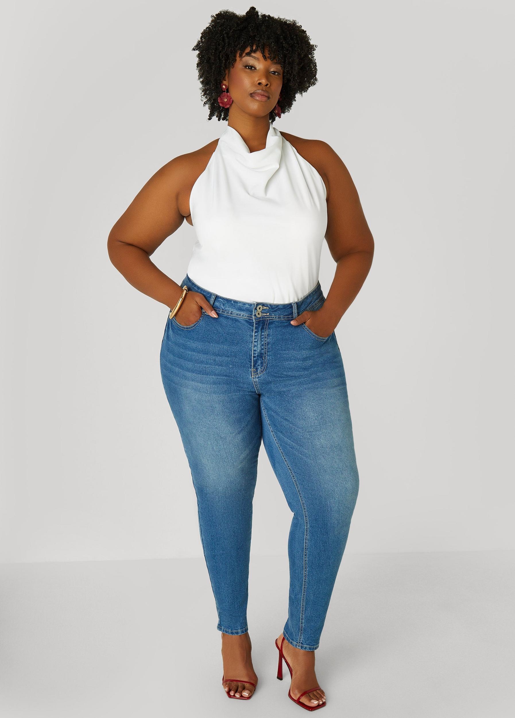 Plus Size Satin Cowl Neck Top Ashley Stewart Product Image