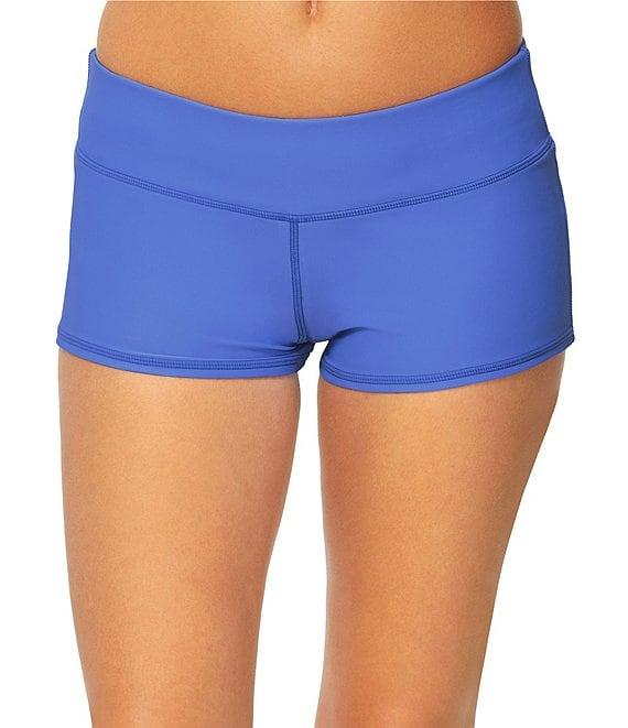 Raisins Solid Back Ruched Surf Short Swim Bottom Product Image