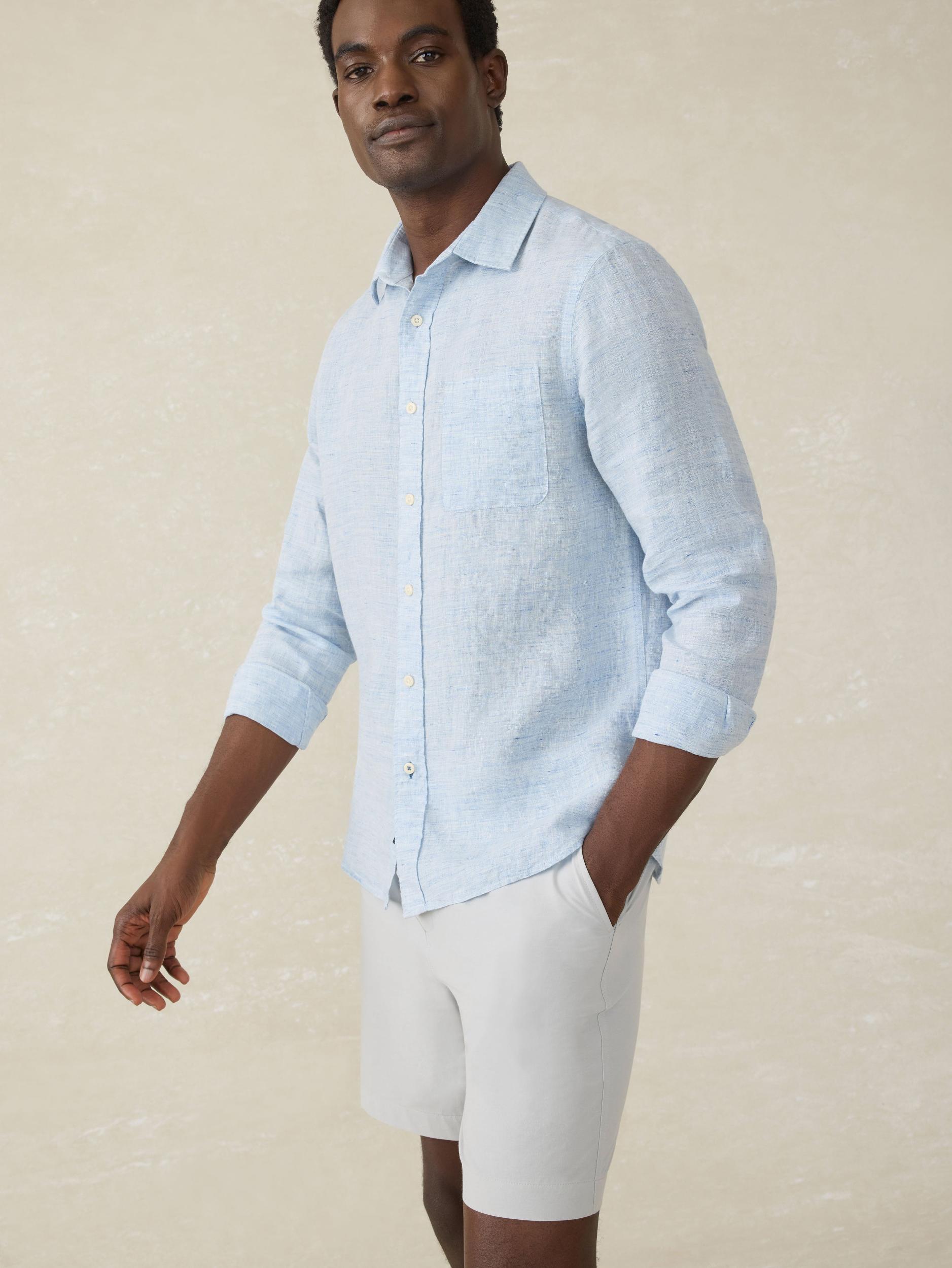 Laguna Linen Shirt - Light Blue Melange Male Product Image
