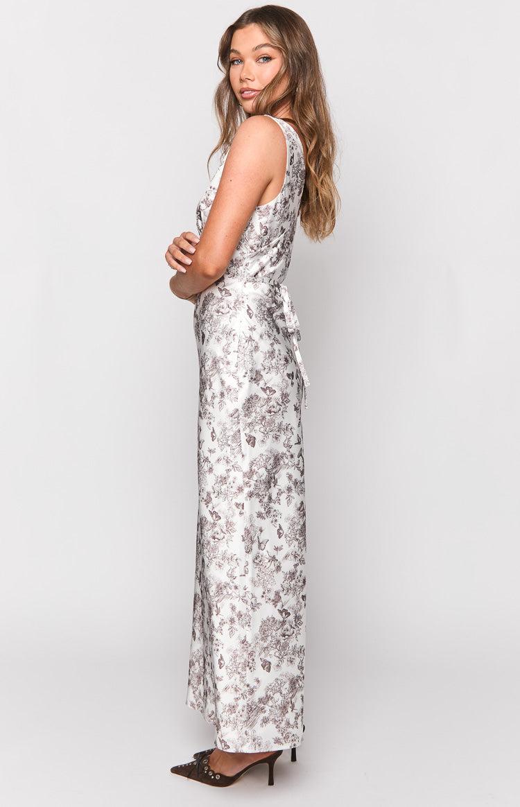 Verlaine Brown Garden Print Maxi Dress Product Image