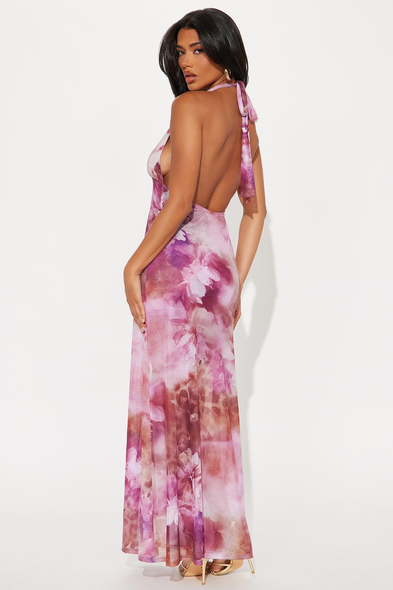 Starfish Shore Mesh Halter Mini Skirt Set - Mauve/combo Product Image