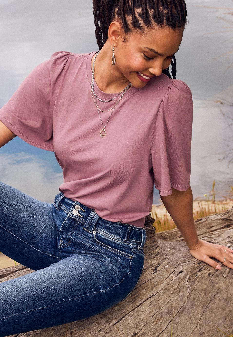 Solid Flutter Sleeve Tee Product Image