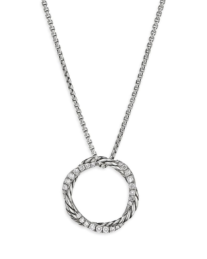 David Yurman Sterling Petite Infinity Pendant Necklace with Diamonds, 17 Product Image