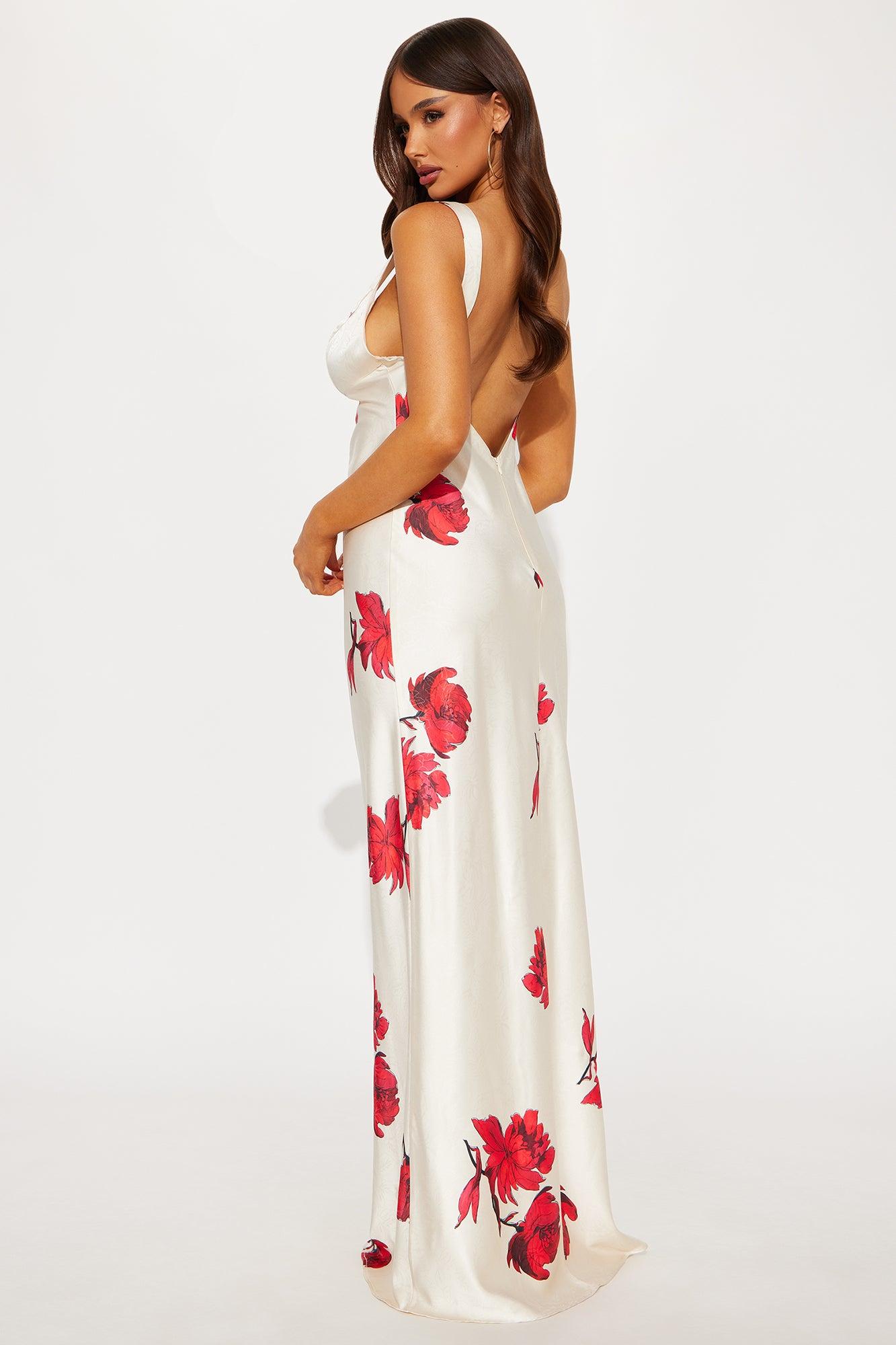 Leah Floral Maxi Dress - Cream/combo Product Image