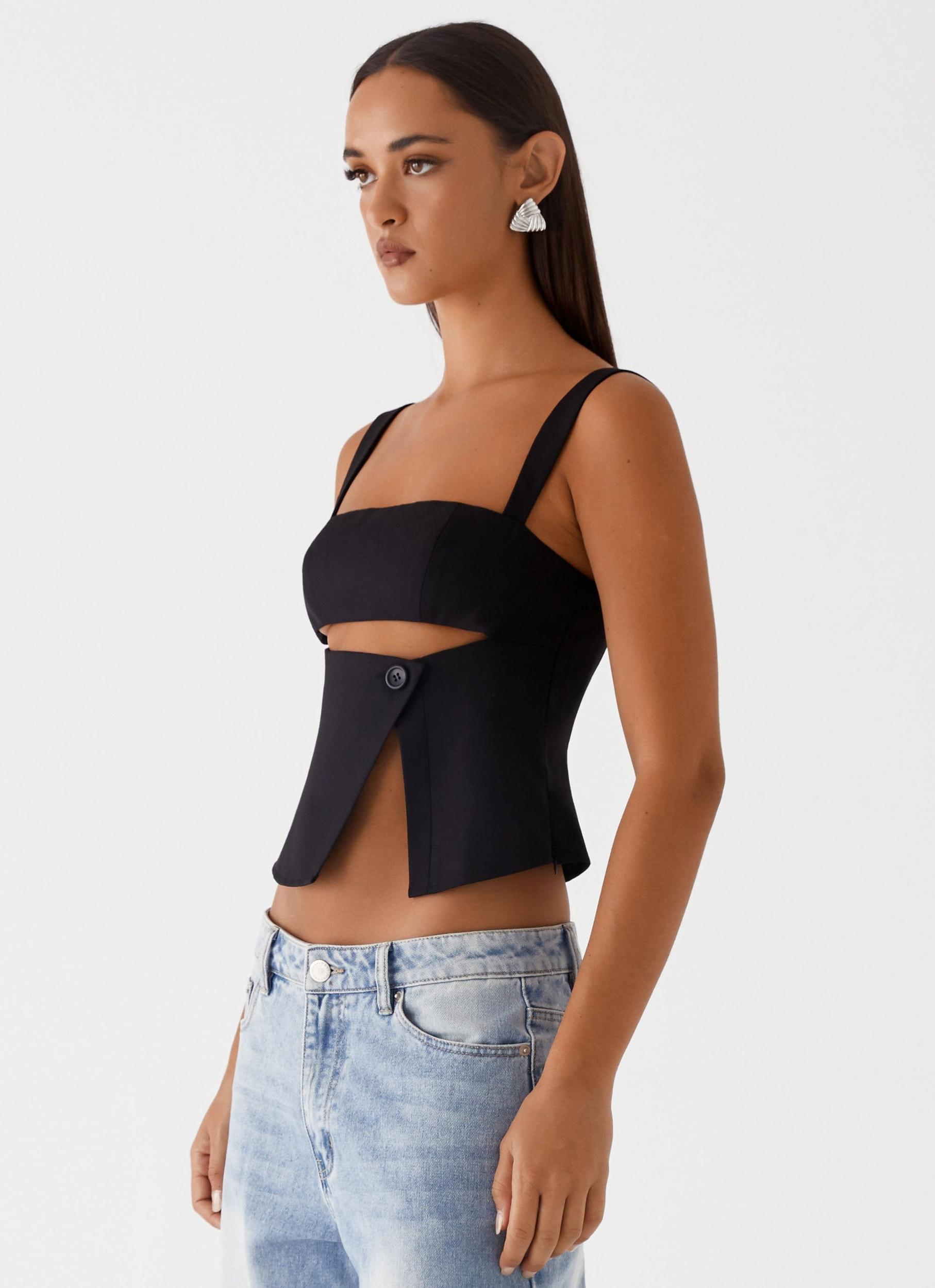 Pia Cut Out Top - Black Product Image