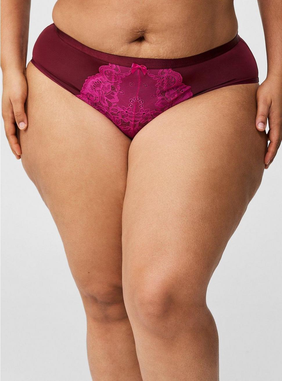 Mid-Rise Microfiber Lace Hipster Panty Product Image