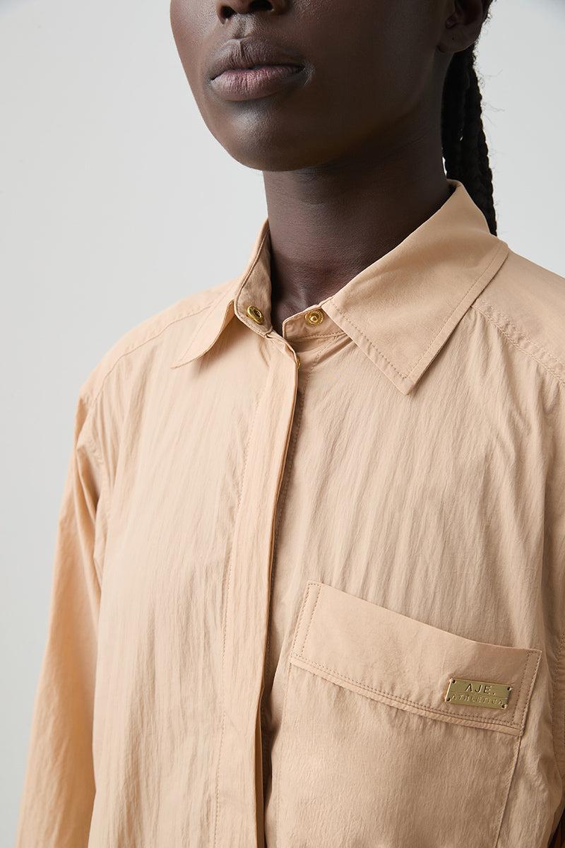 Side Split Windbreaker Shirt 406 Product Image