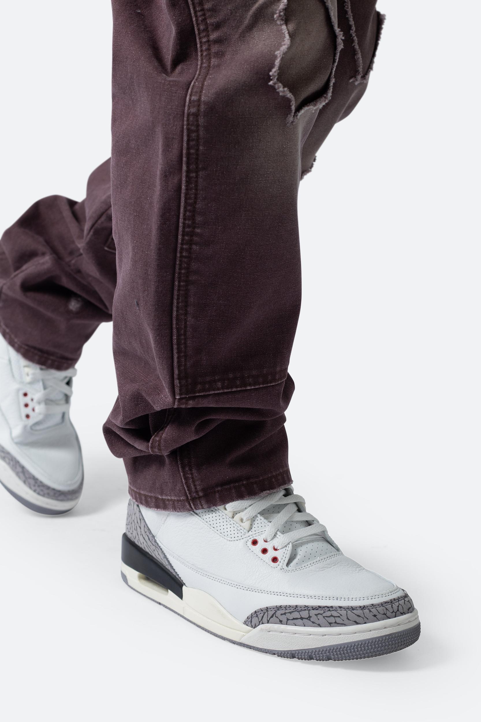 V602 Thrashed Carpenter Pants - Brown Product Image