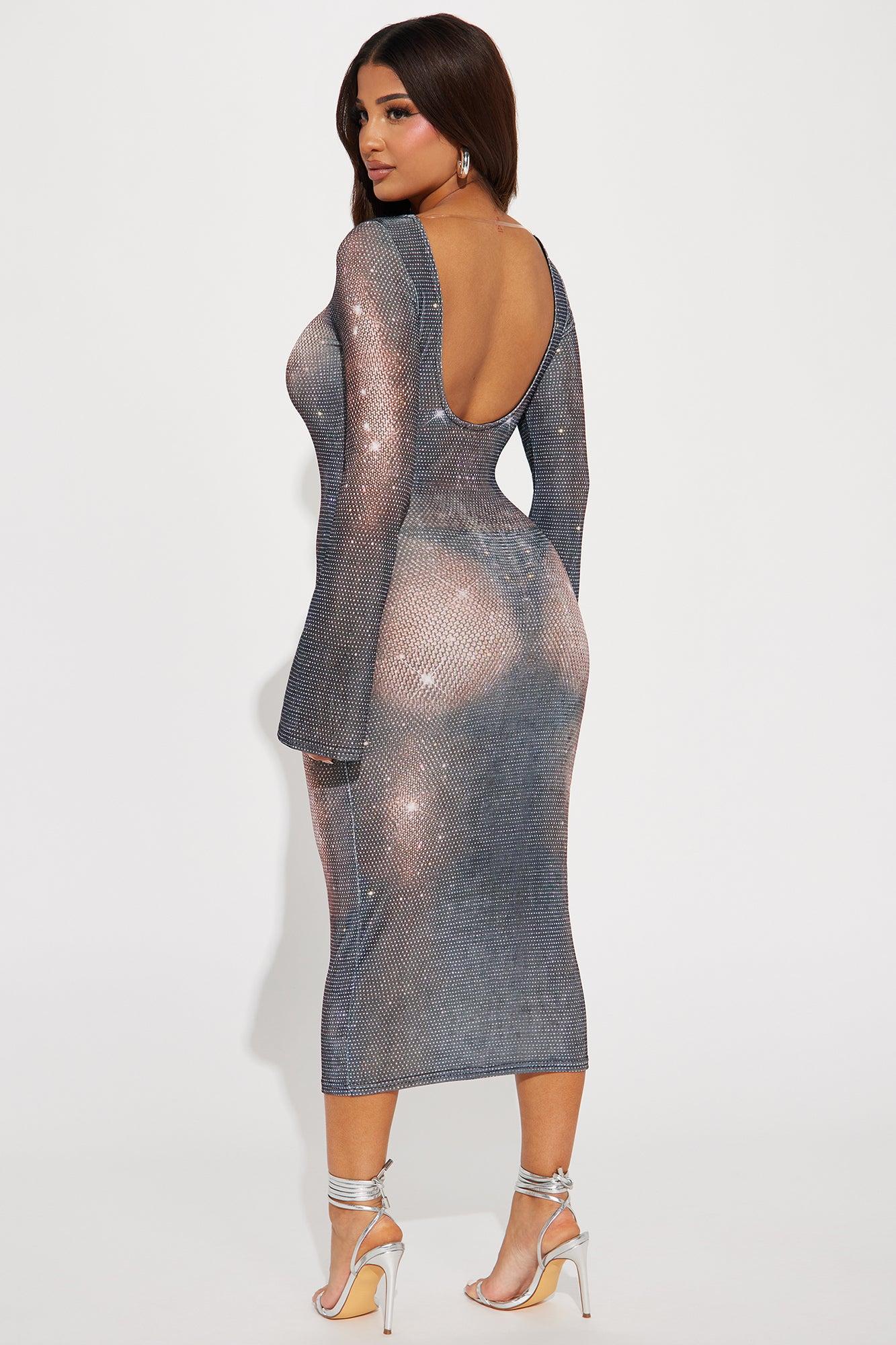 Fantasy Body Midi Dress - Nude/combo Product Image