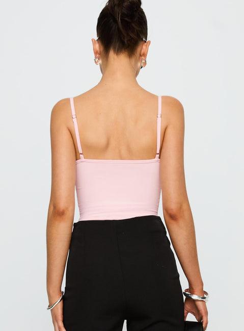 Aetherial Lace Detail Bodysuit Pink Product Image