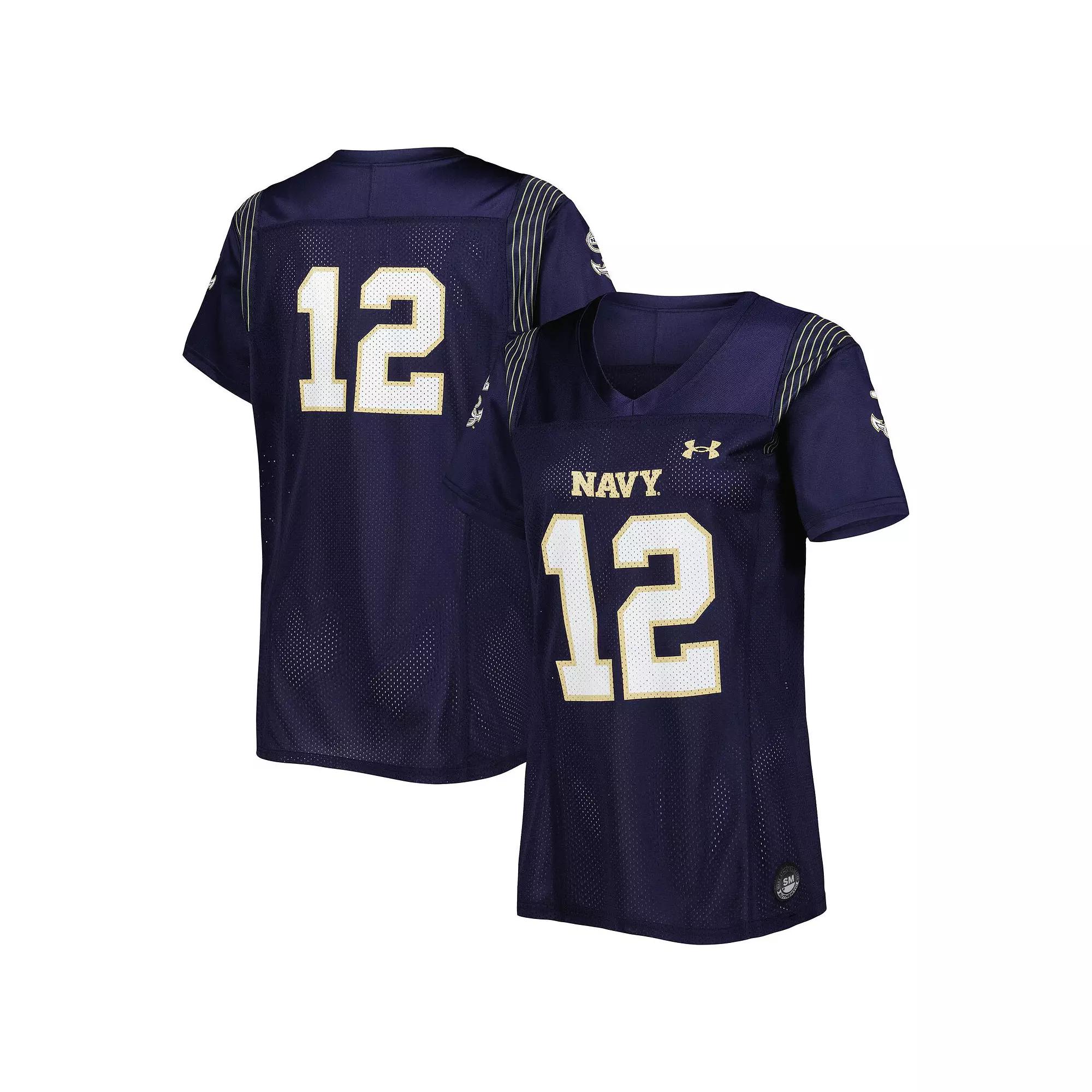 Women's Under Armour #12 Navy Navy Midshipmen Replica Team Football Jersey, Size: XL, Blue Product Image