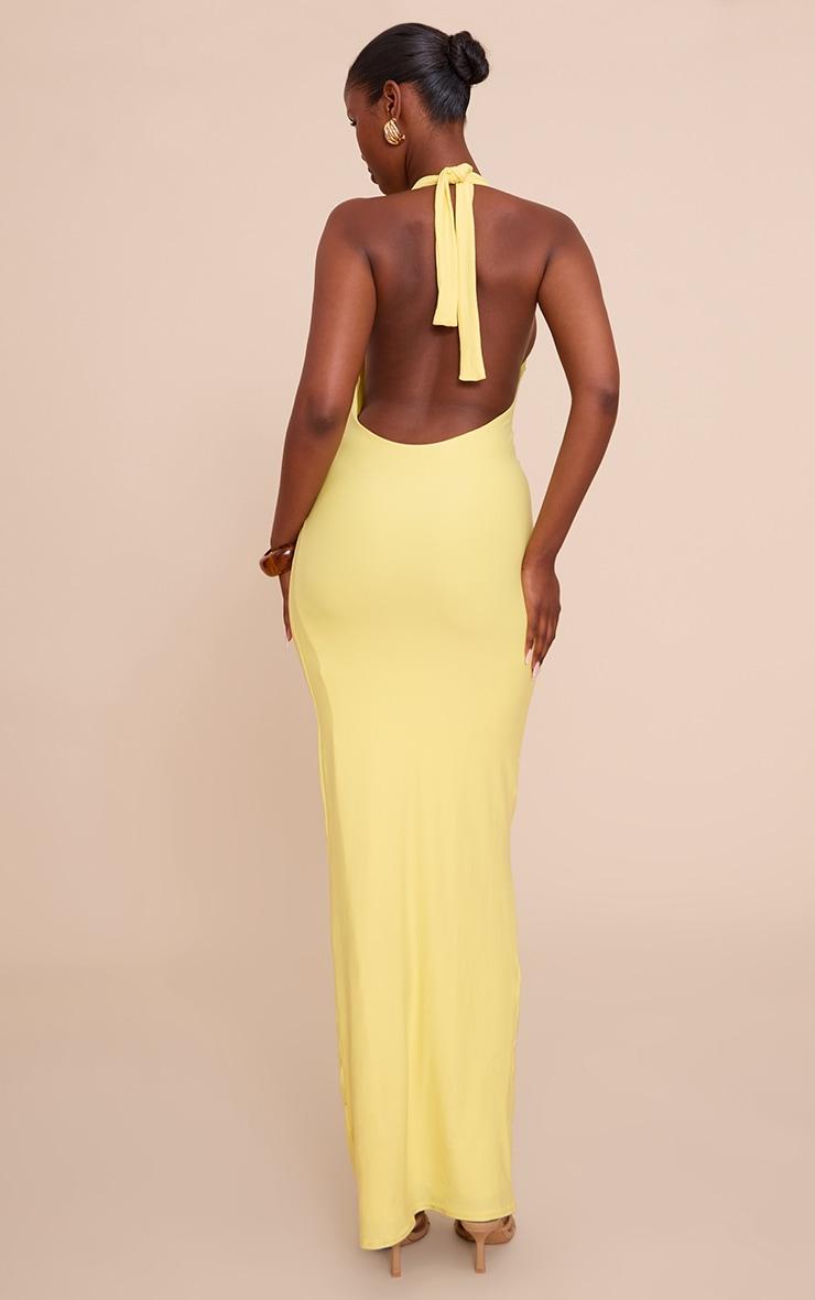 Lemon Double Layer Soft Touch Trim Detail Maxi Dress Product Image