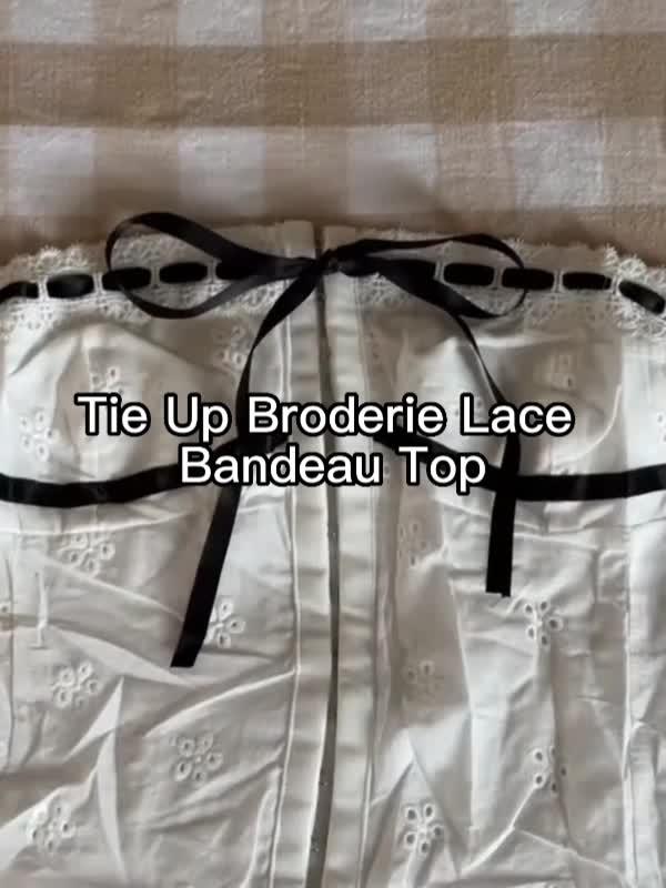 Tie Up Broderie Lace Bandeau Top Product Image