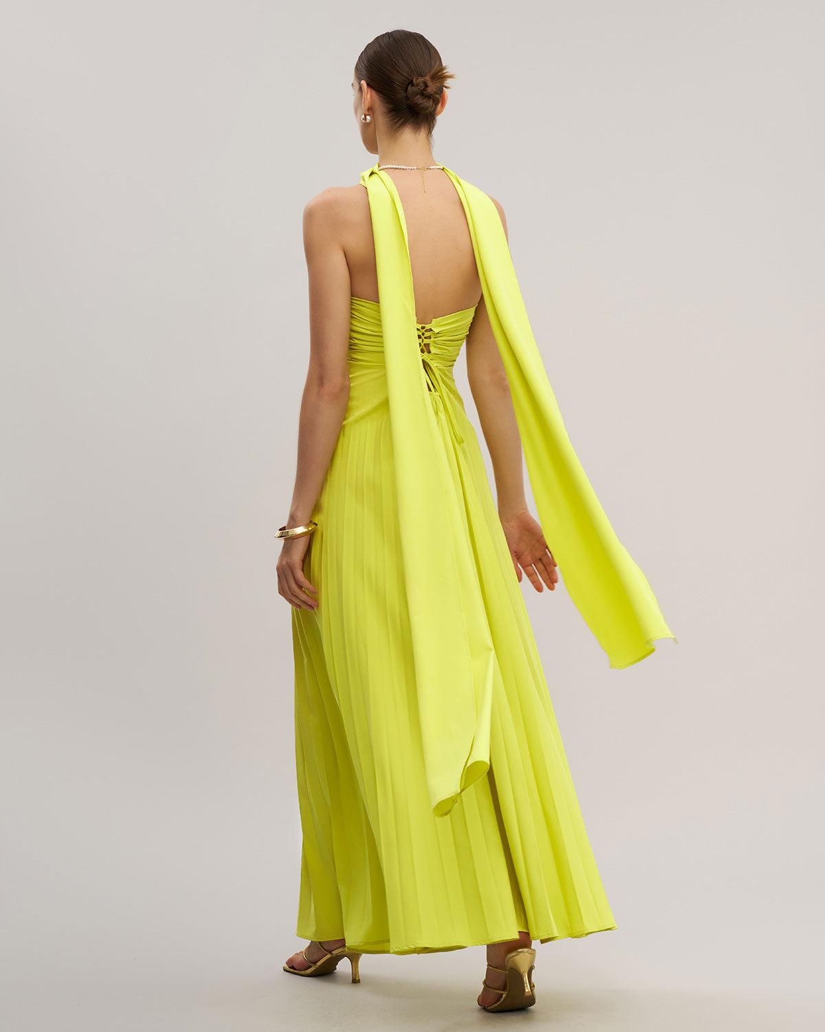 Yellow Strapless Maxi Dress Product Image