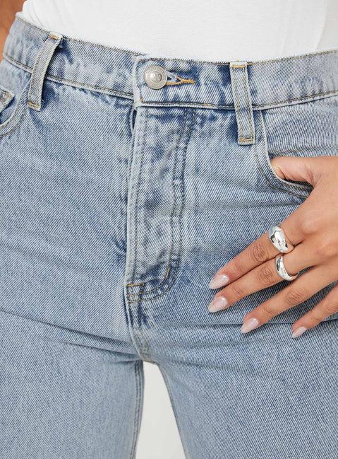 Fawcett High Rise Straight Leg Jeans Light Blue Wash Product Image