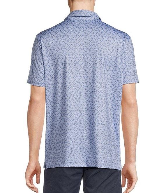 Cremieux Blue Label Performance Stretch Airplane Print Short Sleeve Polo Shirt Product Image