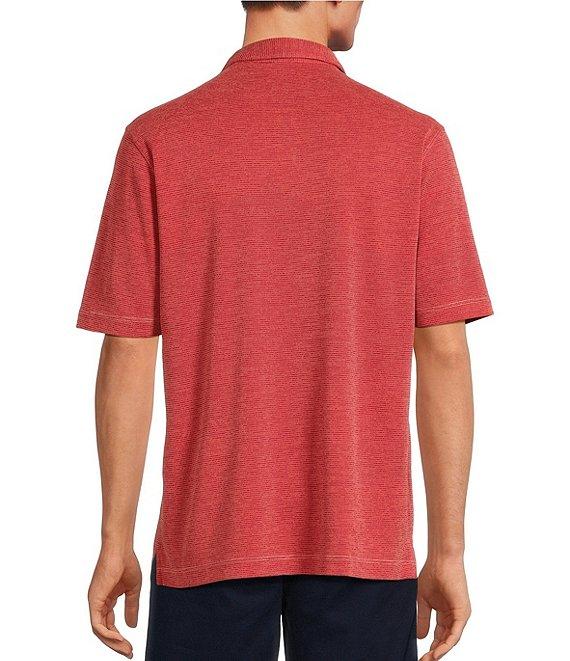 Roundtree & Yorke Short Sleeve Stripe Polynosic Polo Shirt Product Image