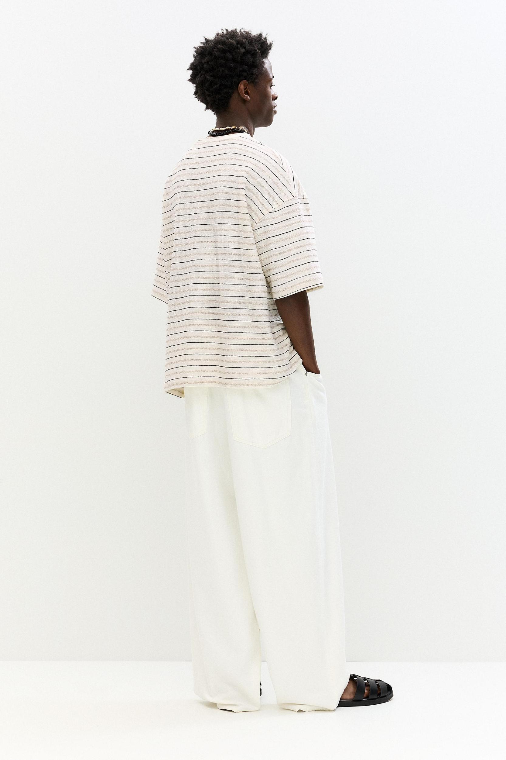 Striped textured T-shirt Product Image