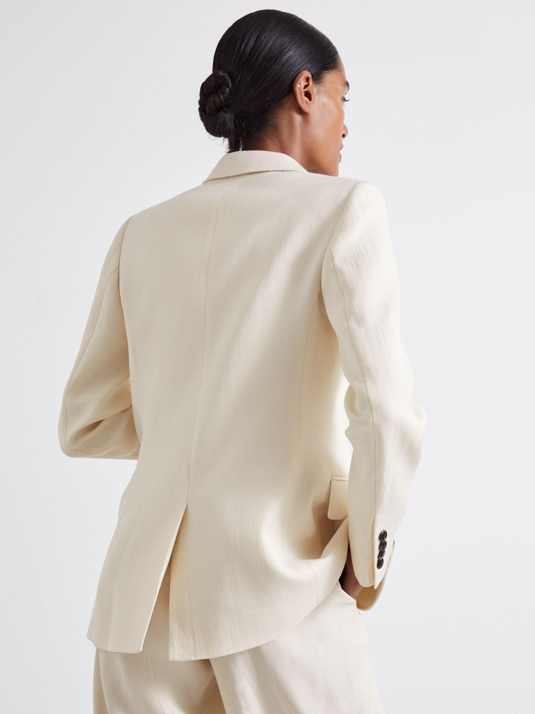 Atelier Single-Breasted Suit Jacket with Virgin Wool in Ivory Product Image